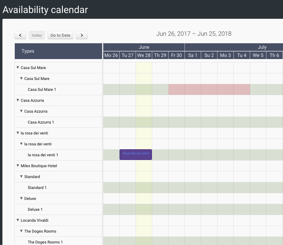 Global Calendar — Roomify documentation Booking Systems with Drupal